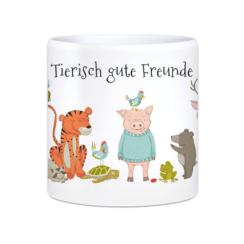 Personalisierte Kindertasse Tierisch gute Freunde 180ml