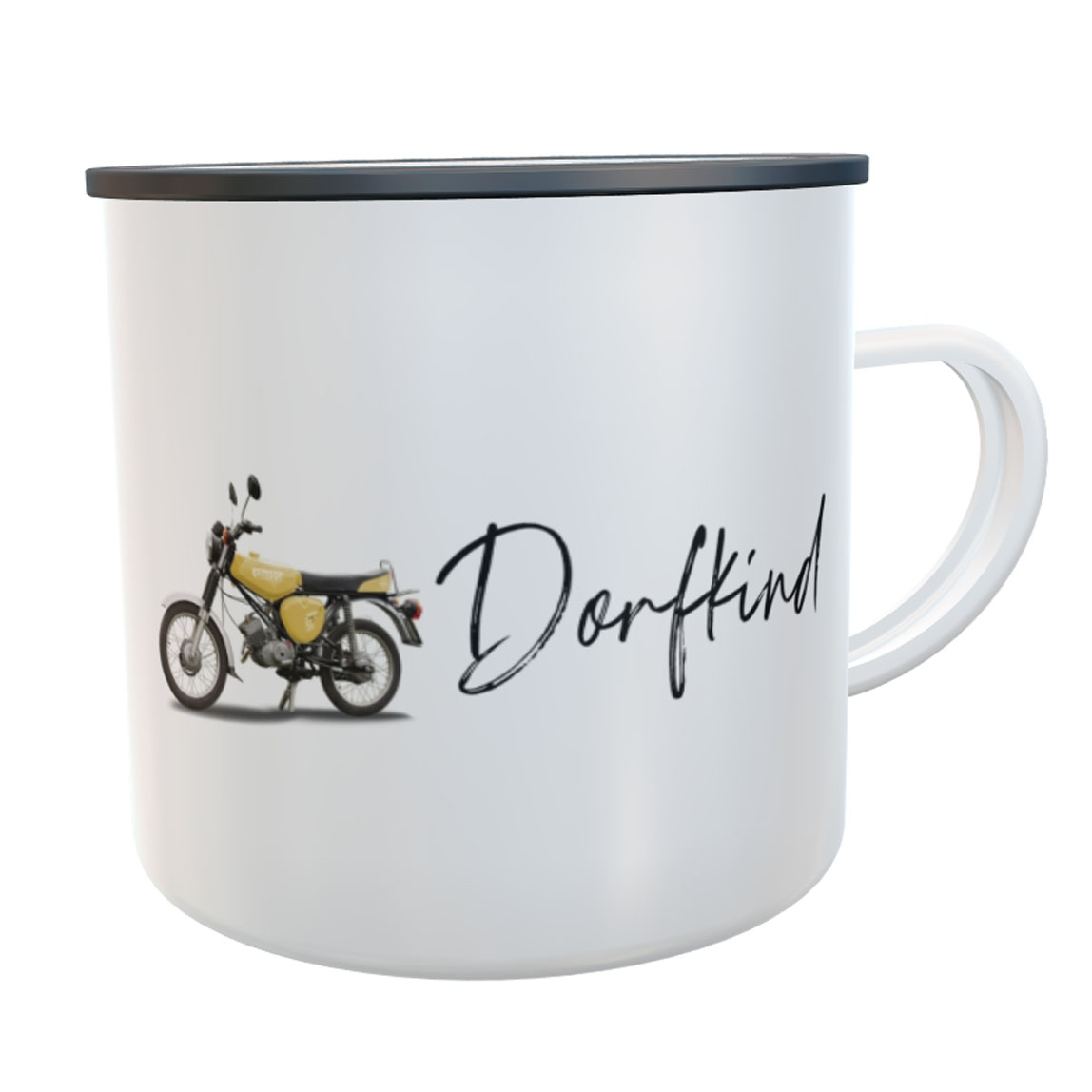 Emaille-Tasse Simson Moped S51 gelb