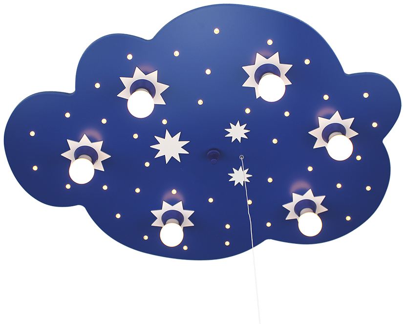 Elobra Sternenwolke LED dunkelblau, 6-flg.