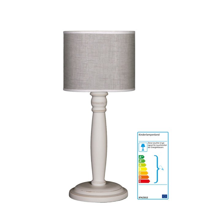 Tischlampe grau-weiß