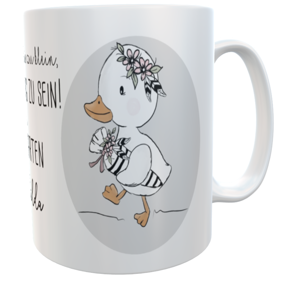 personalisierte Tasse Kindergartenkind Ente Mädchen