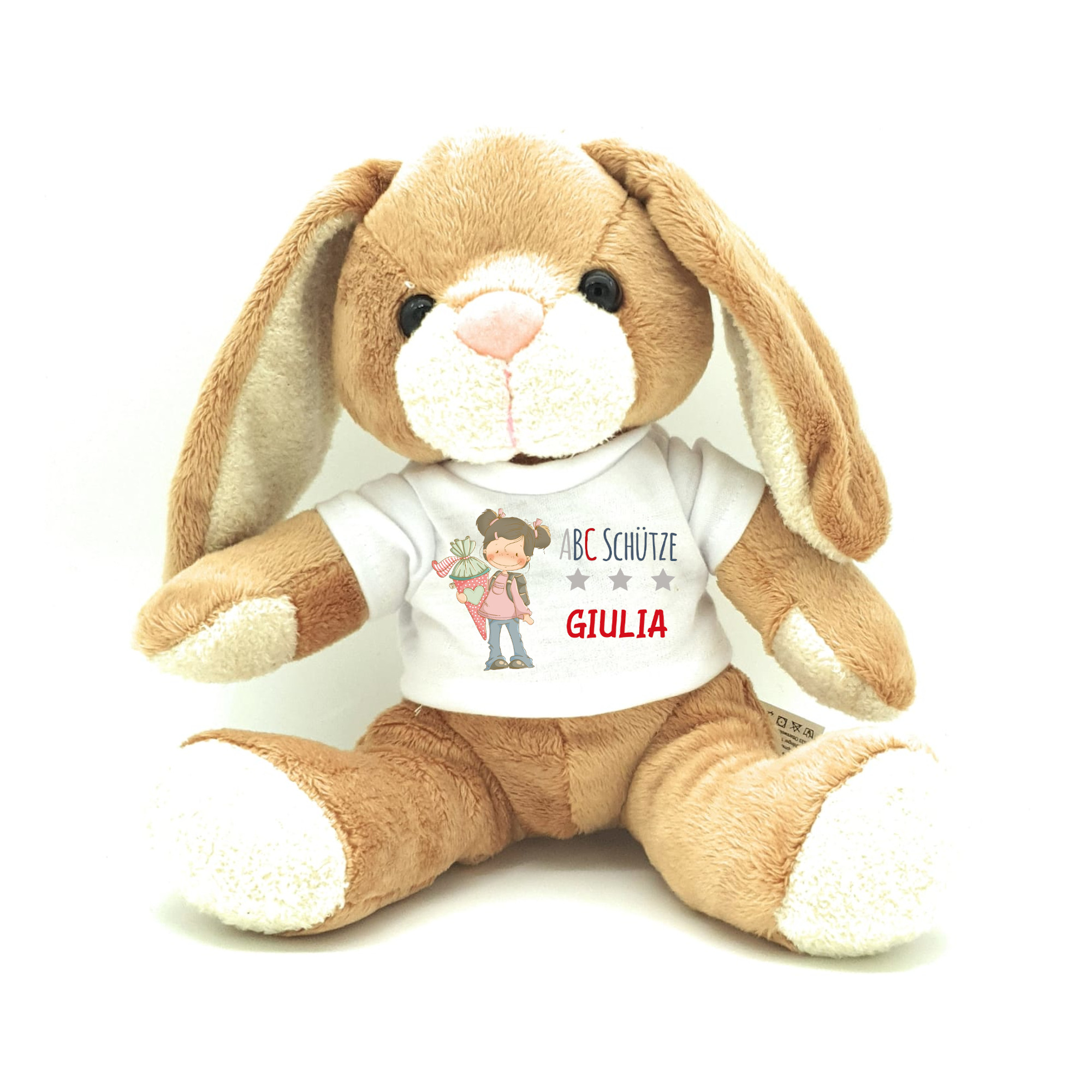 Hase Kuscheltier ABC Mädchen Zuckertüte Schultüte mit Wunschname