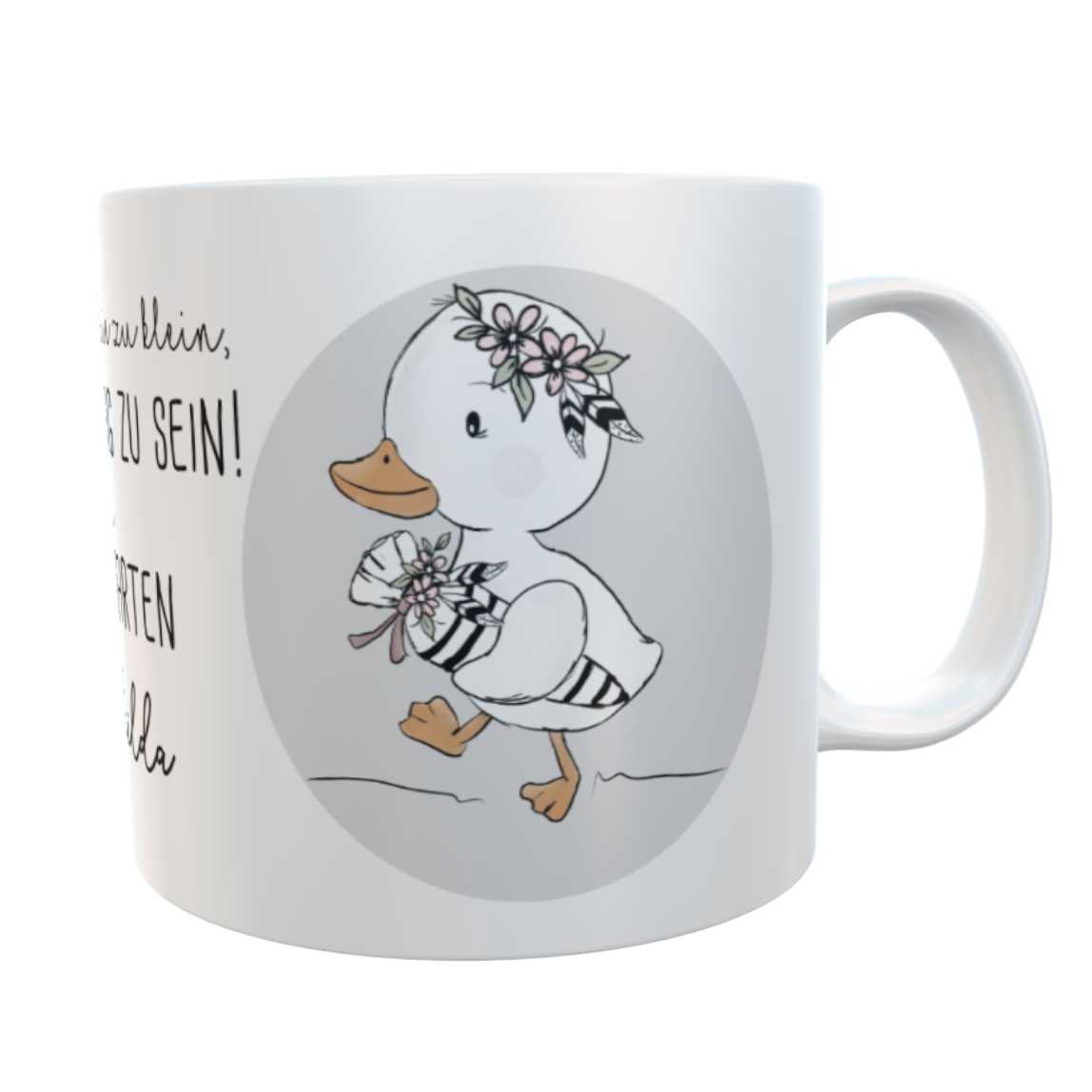 personalisierte Tasse Kindergartenkind Ente Mädchen 180ml