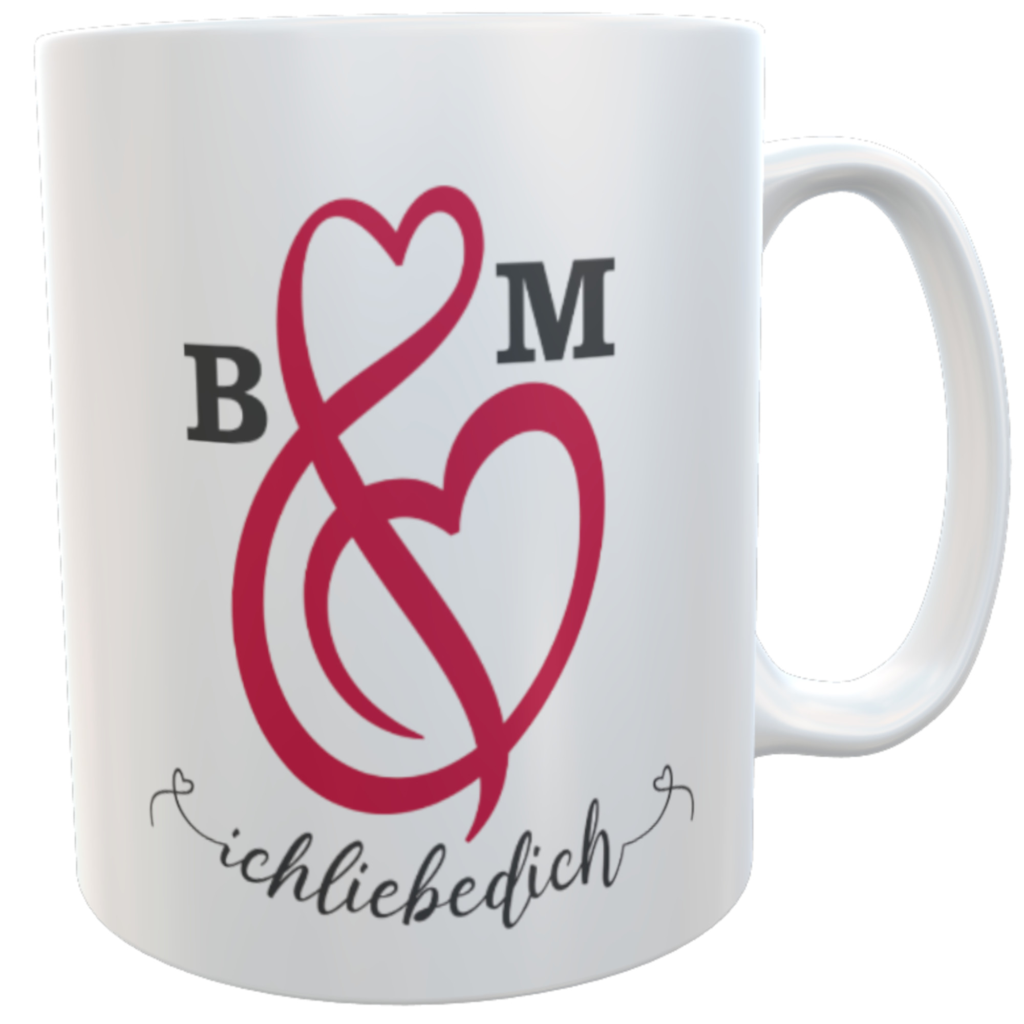 Geschenk zum Valentinstag Tasse Valentinsschleife mit Namen inkl. Geschenkverpackung