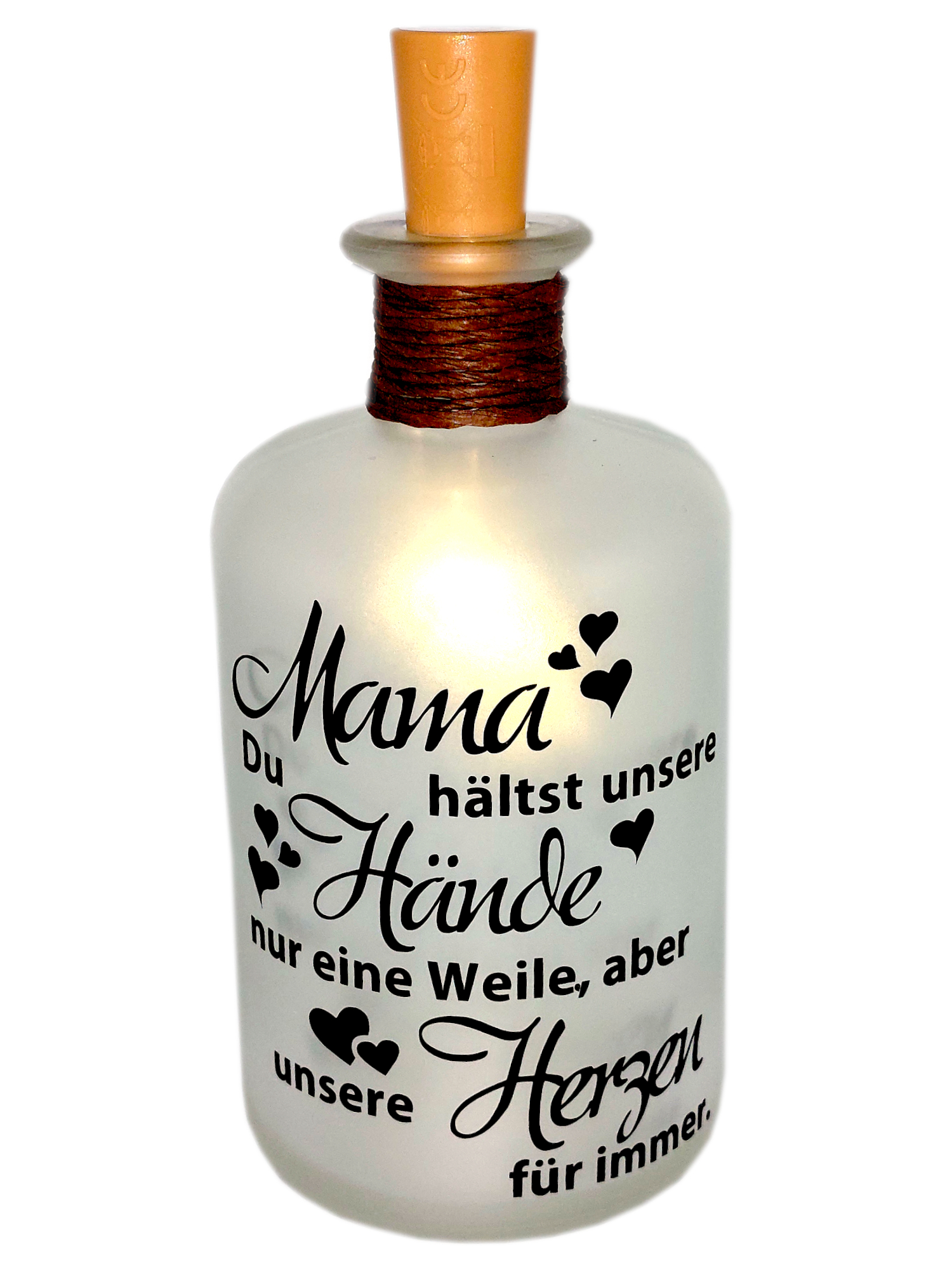 LED-Leuchtflasche Muttertag Geschenk Mama Oma Geburtstag Geschenkflasche
