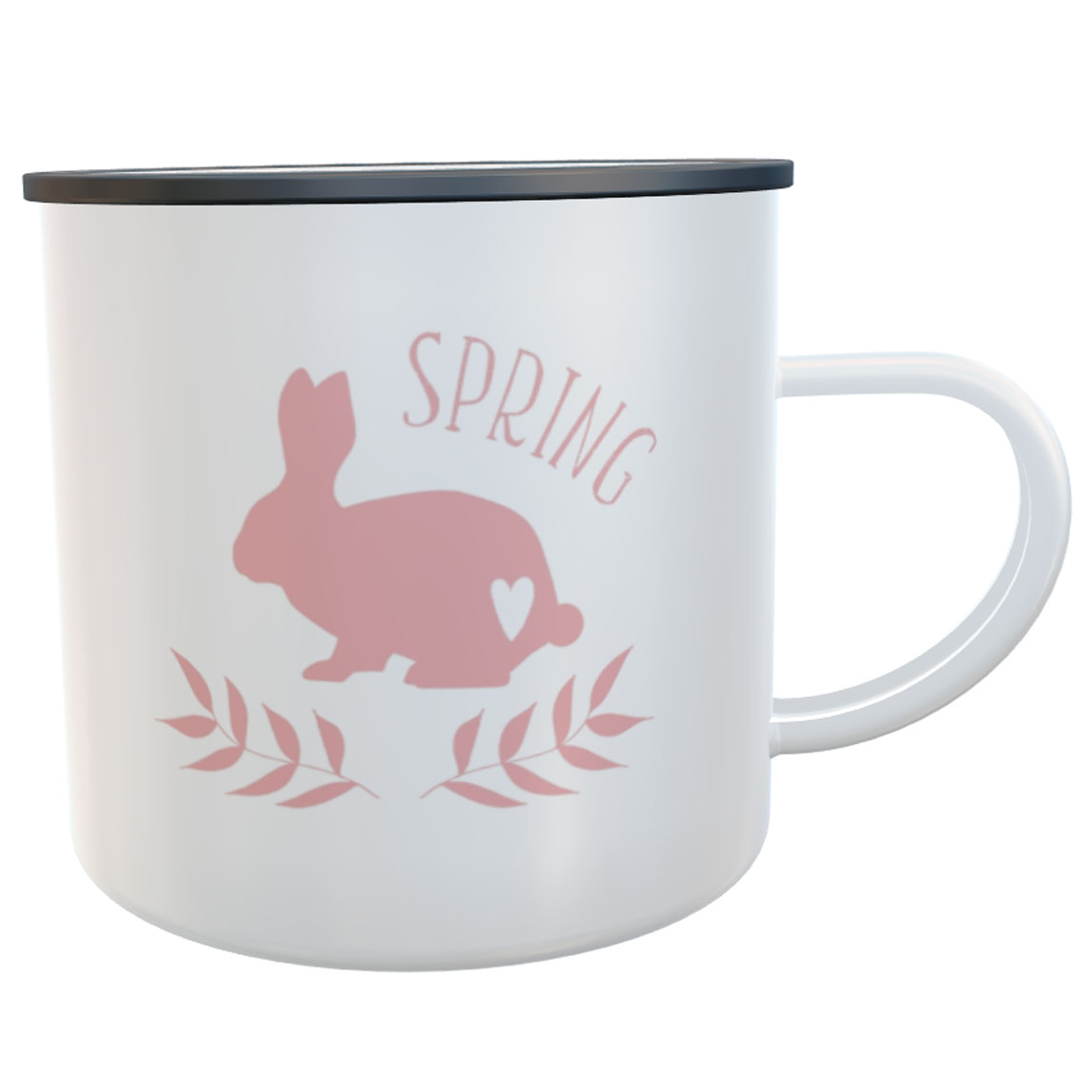 personalisierte Emaille-Tasse Hase für die Osterzeit