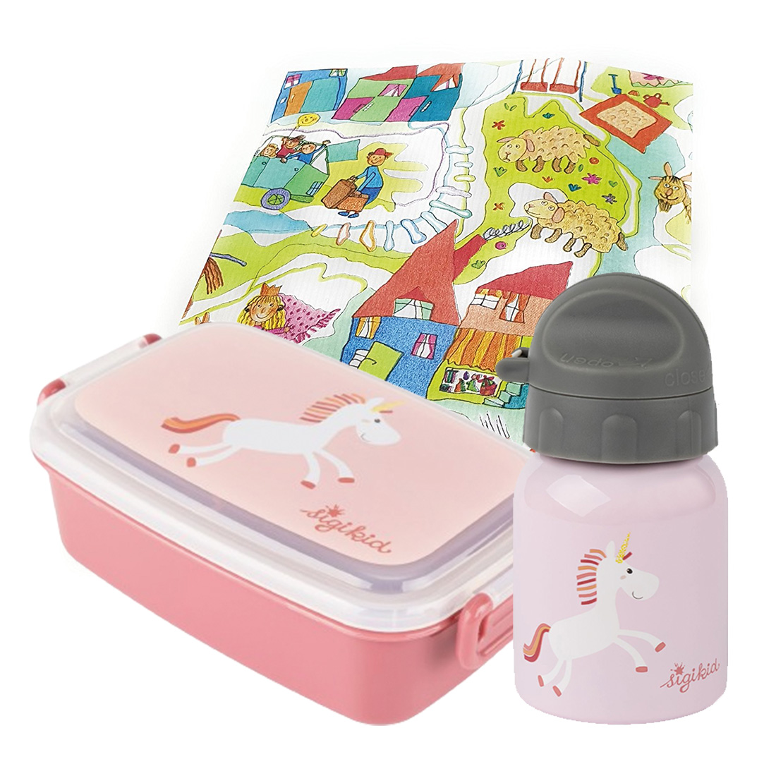 Sigikid Einhorn Trinkflasche 250ml Brotdose rosa