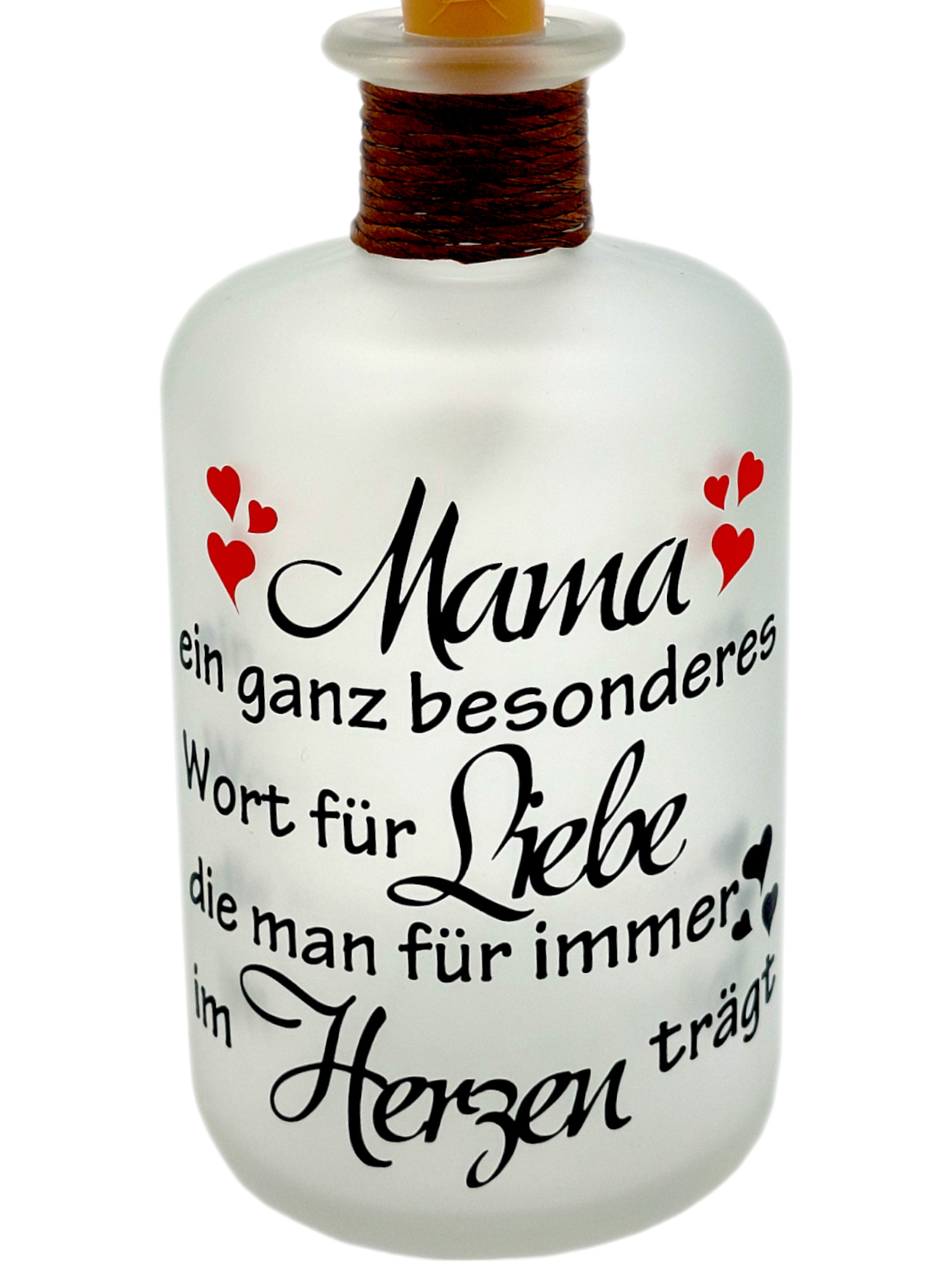 Dekoflasche Muttertag rot Geschenk Mama Oma Geburtstag