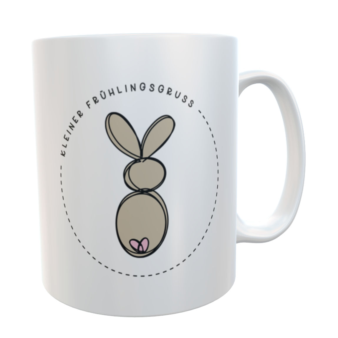 Tasse Hase/Möhre Spruch kleiner Frühlingsgruss