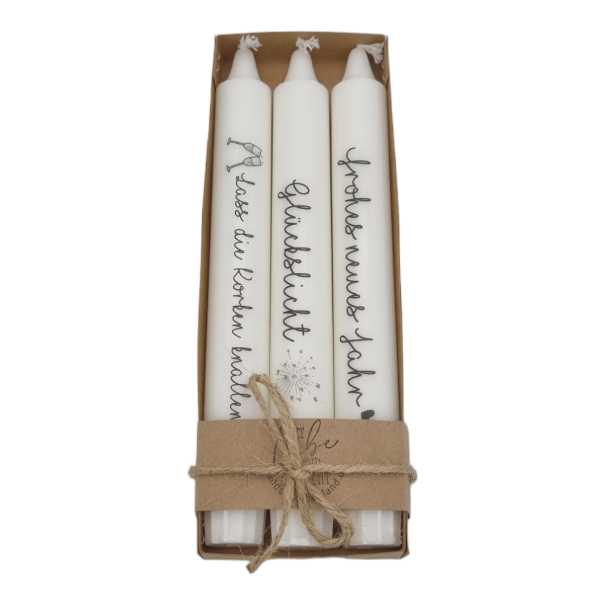 Stabkerzen Silvester Glückslicht 3er-Set