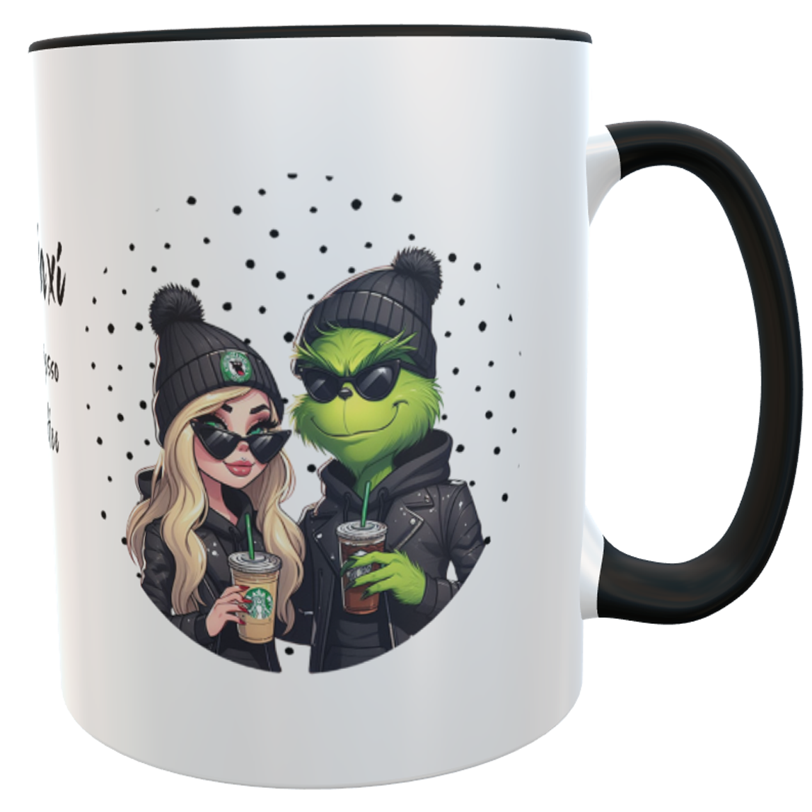Kaffeetasse für Paare: „Du & Ich - Stärker als Espresso, Cooler als Eiskaffee“