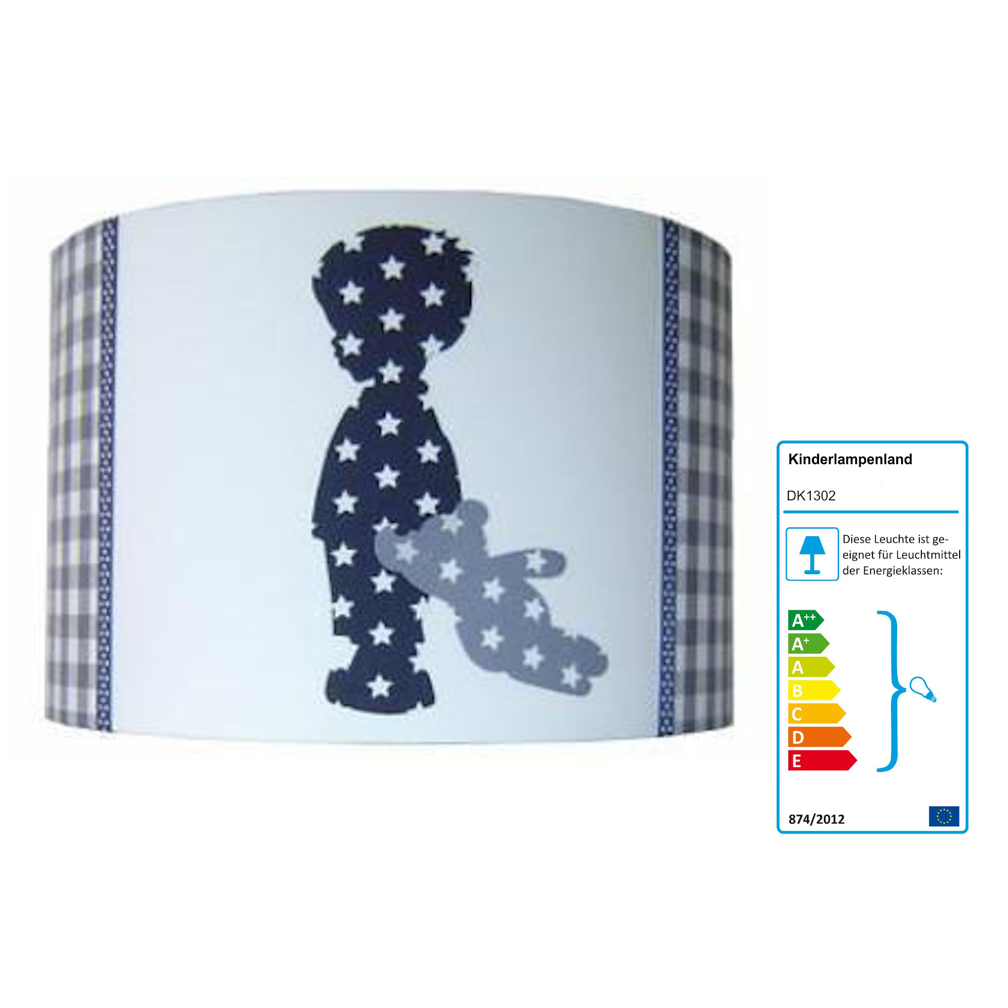 Kinderlampe Studio Poppy Junge mit Teddy blau Sterne