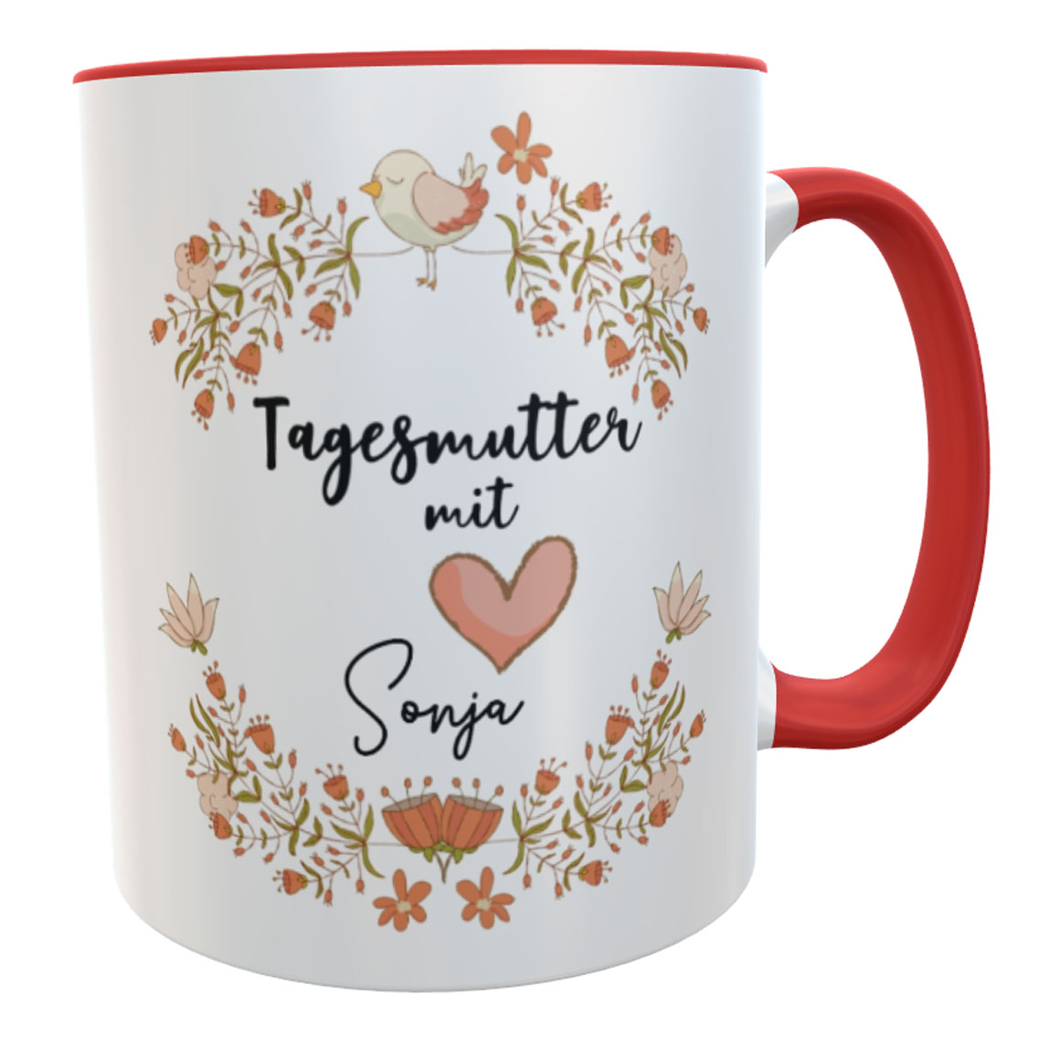 Danke-Tasse Tagesmutter Blumenkranz - Abschiedsgeschenk Kindergarten