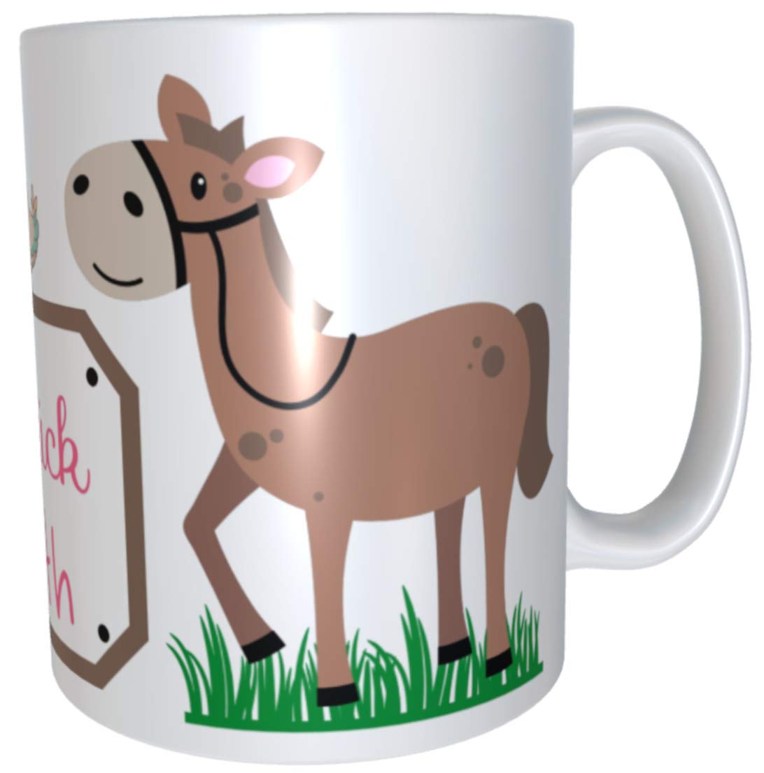 Namenstasse Pferd Viel Glück - personalisierte Kindertasse Keramik
