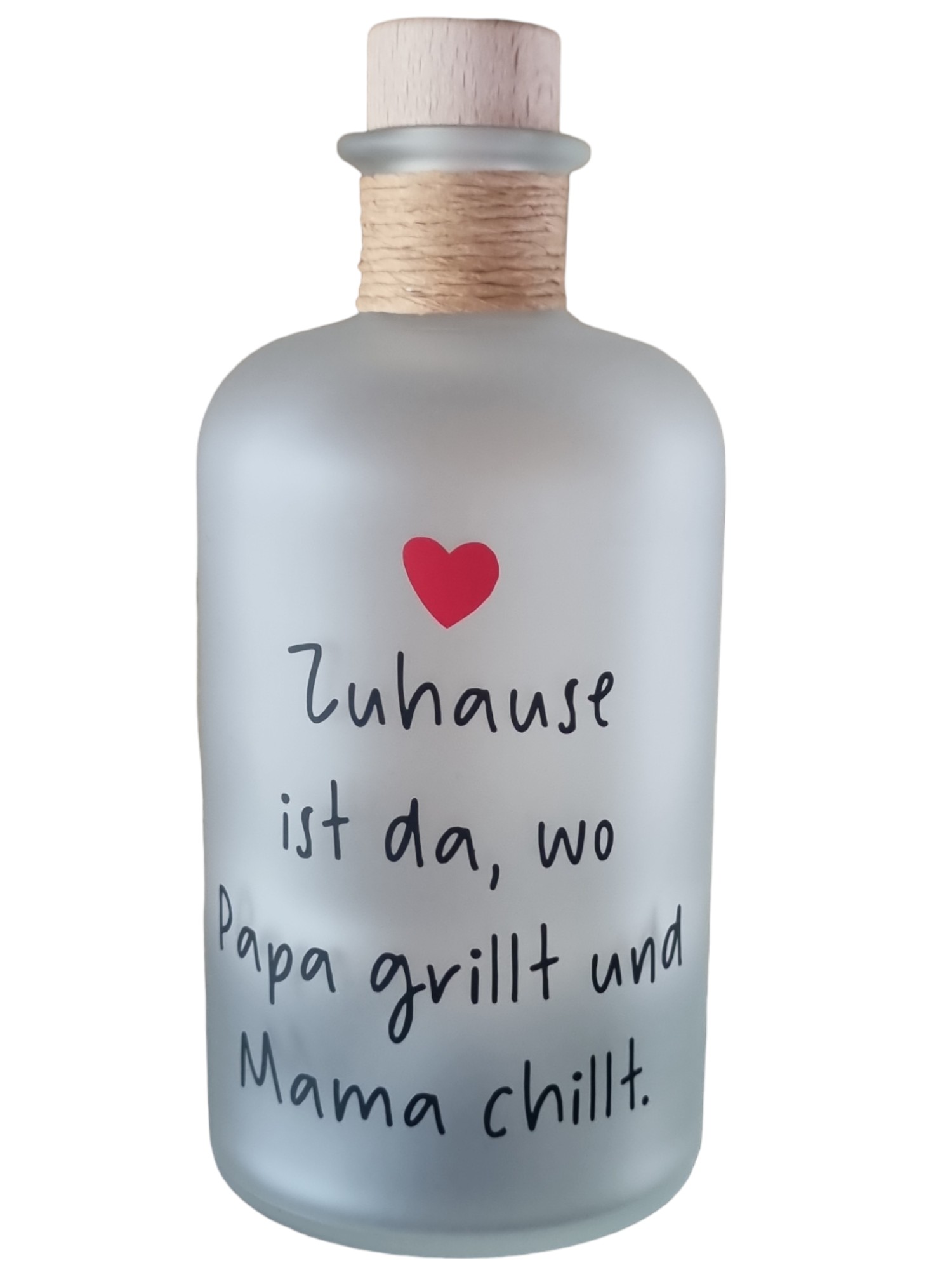 Deko-Apothekerflasche Zuhause ist da, wo Papa grillt & Mama chillt
