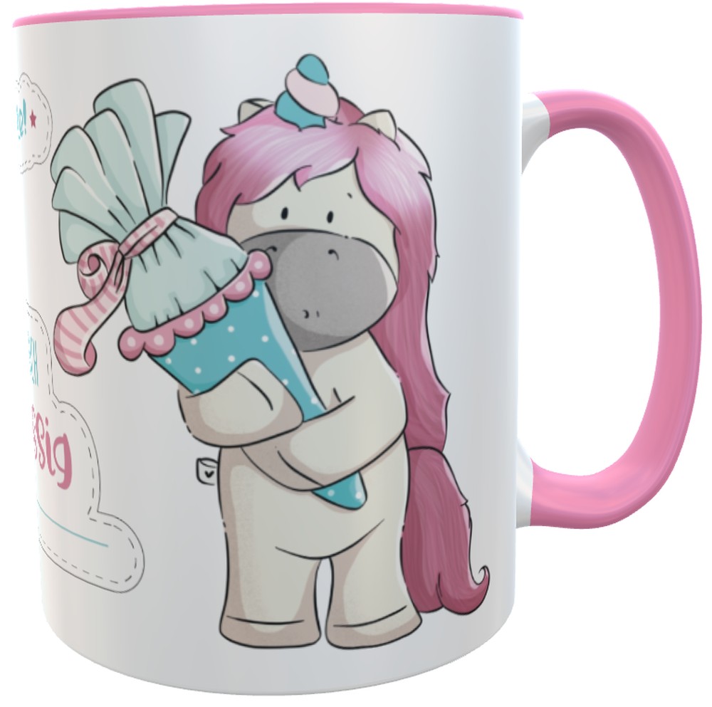 Tasse Schulkind Einhorn Mädchen Zuckertüte emmapünktchen, inkl. Geschenkverpackung
