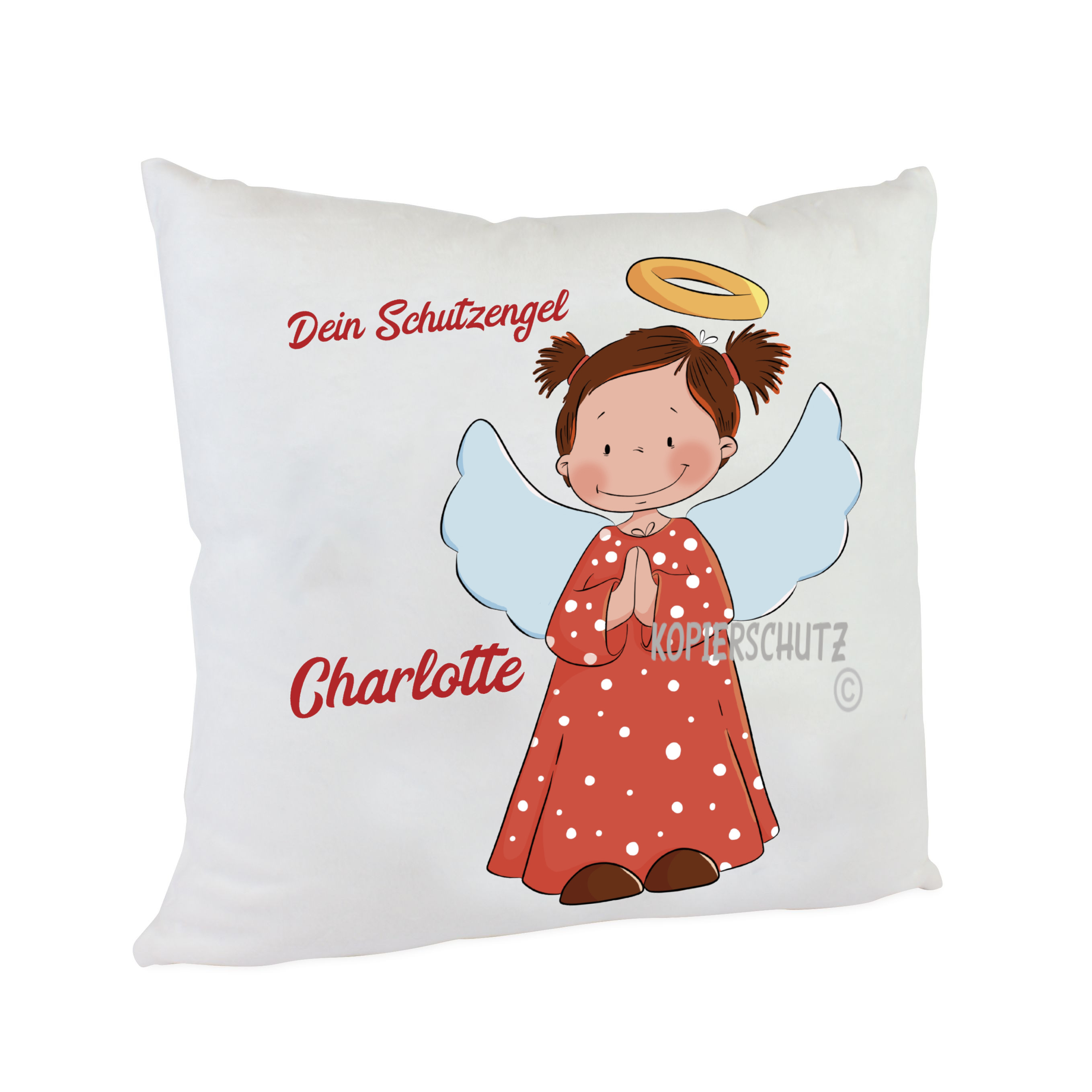 Personalisiertes Kuschelkissen Schutzengel von emmapünktchen mit Wunschname