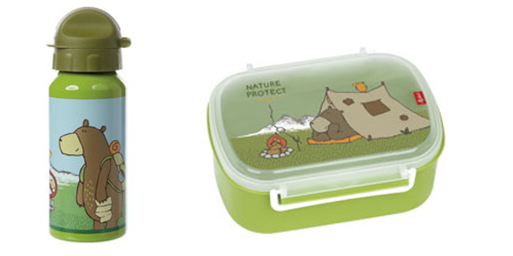 Sigikid Brotdose und Trinkflasche Forest Grizzly