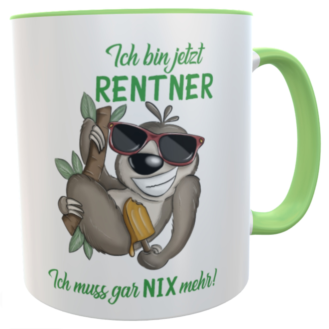 Kaffeebecher Faultier Rentner lustige Tasse