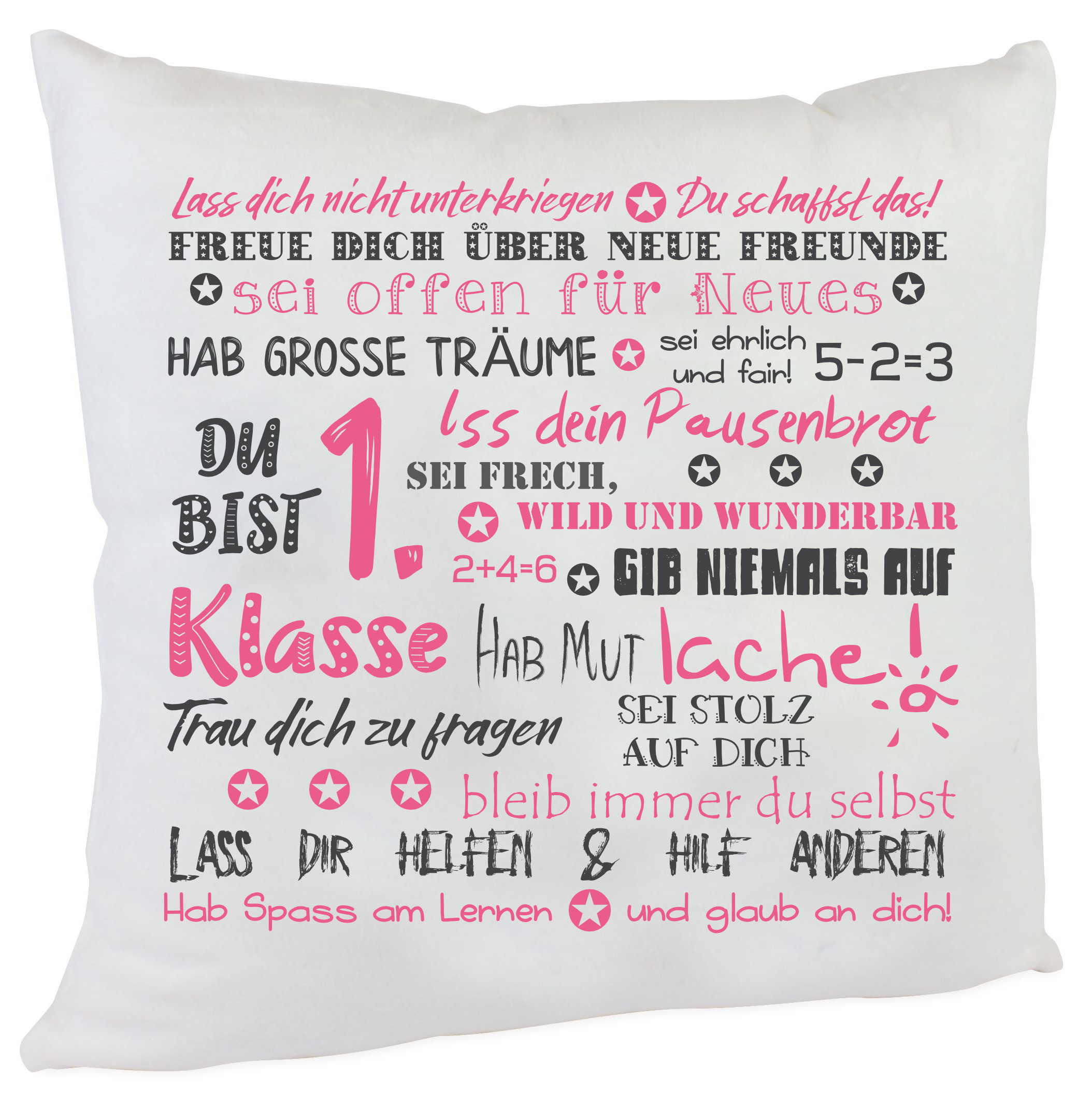 Kissen zur Einschulung Mädchen du bist 1. Klasse