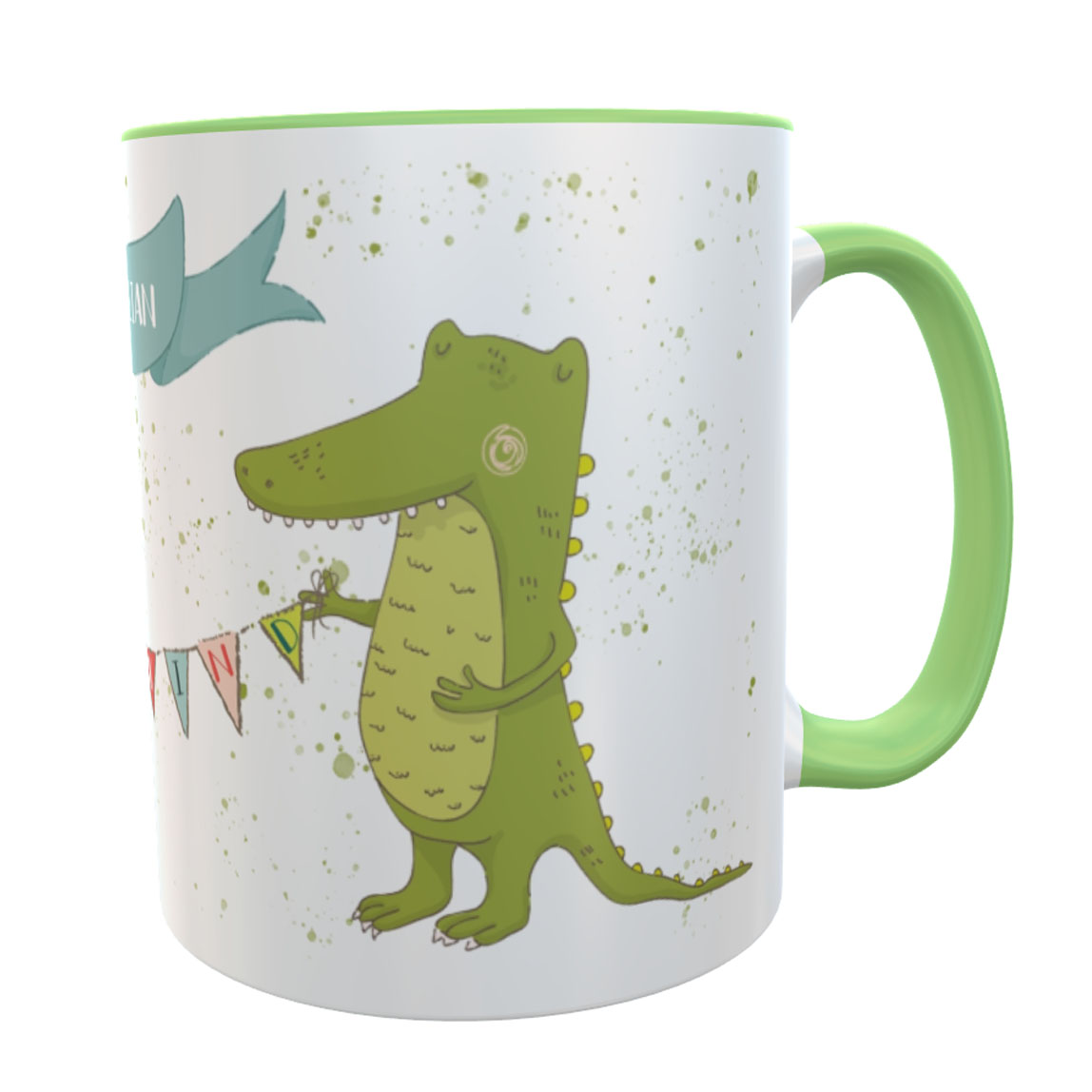 Tasse Krokodil mit Namen Schulkind Kindertasse
