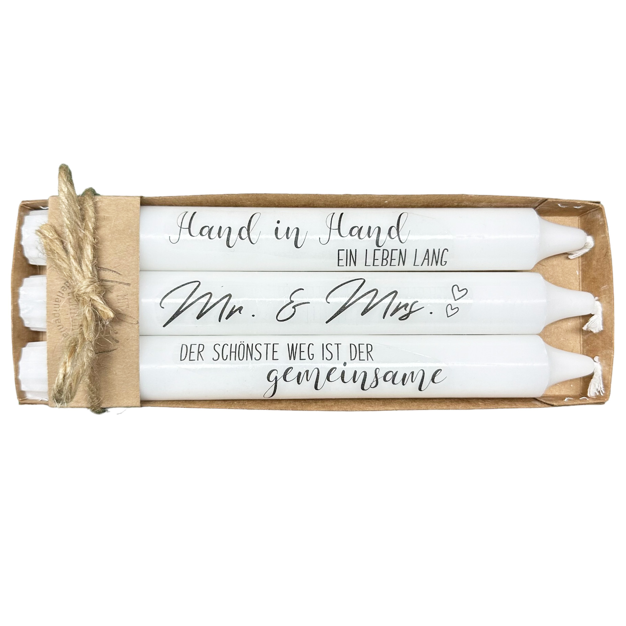 Stabkerzen Hochzeit just marrid 3er Set Perfekte Tischdeko & Geschenk zur Hochzeit
