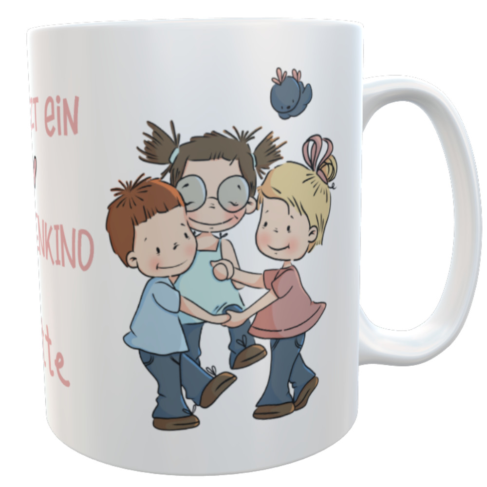 Kindertasse Kunststoff personalisiert Kindergartenkind Mädchen emmapünktchen, inkl. Geschenkverpackung