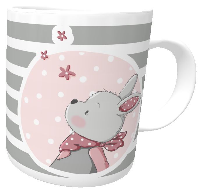 Kindertasse Hase Luna emmapünktchen mit Wunschname inkl. Geschenkverpackung Keramik