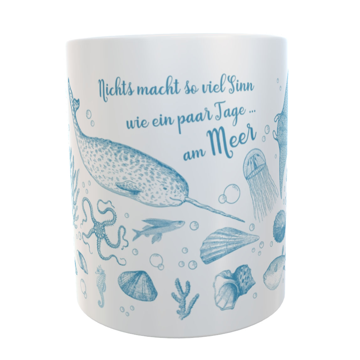 Kaffee-Tasse für Ostsee- und Nordseeliebhaber Küstenkind Meersbewohner blau