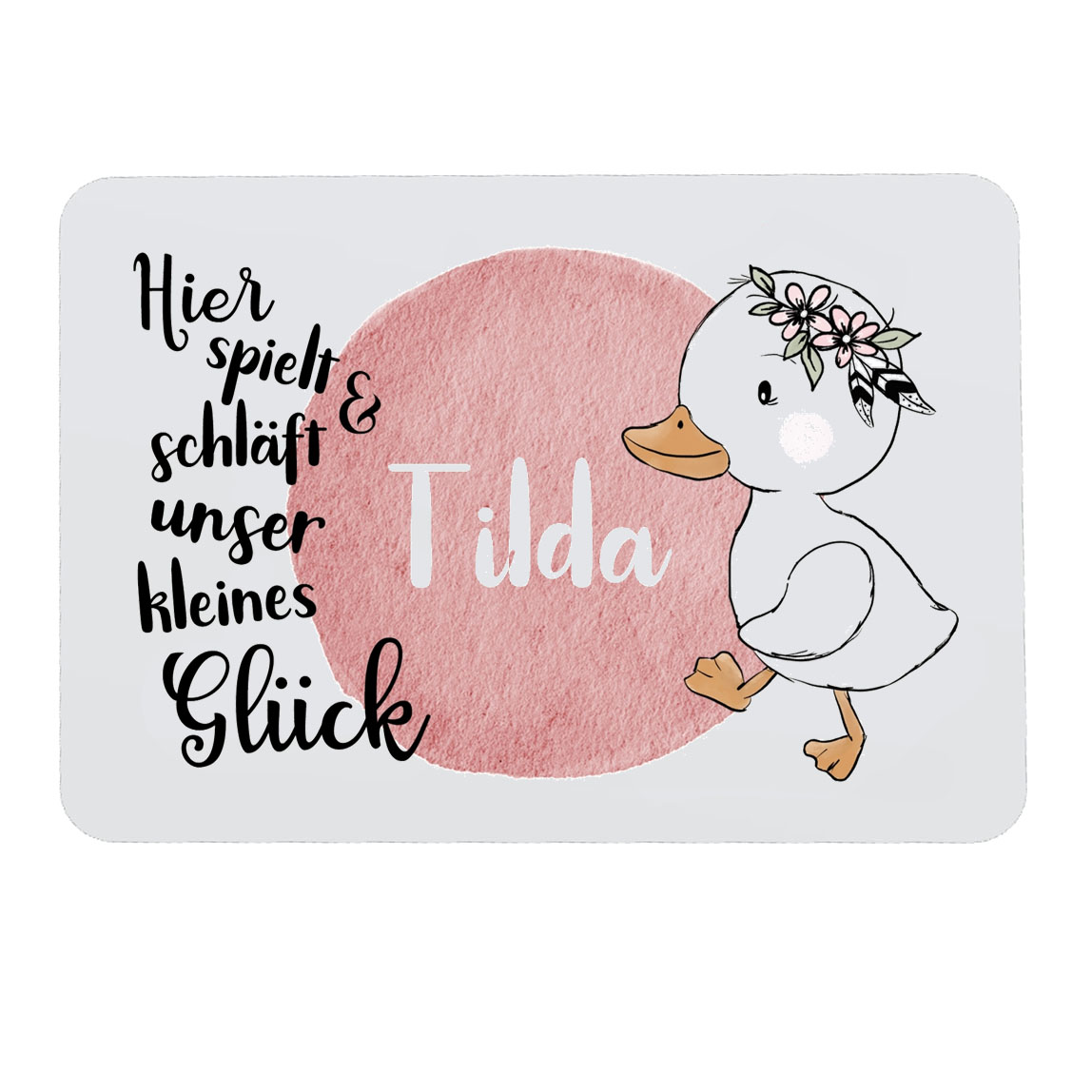 Türschild Ente mit Wunschname