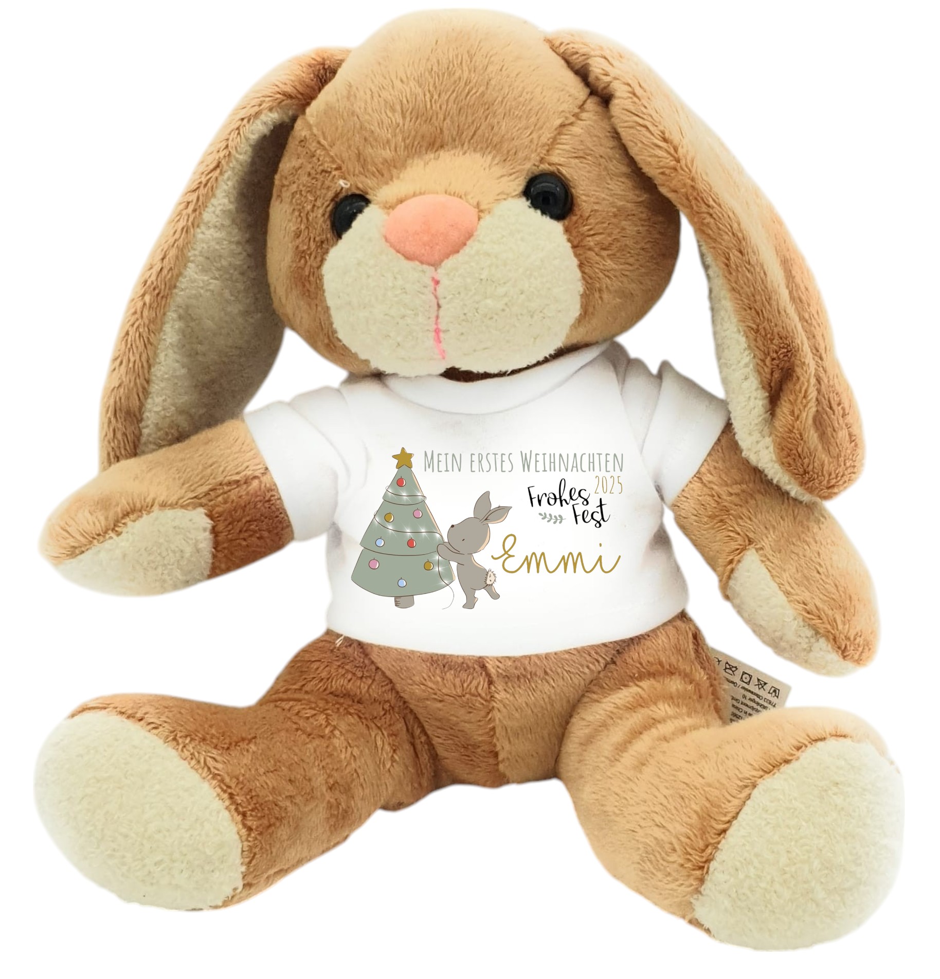 personalisierter Hase Plüschtier Spruch Mein erstes Weihnachten