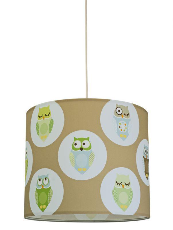 Anna Wand Pendellampe Eulen beige