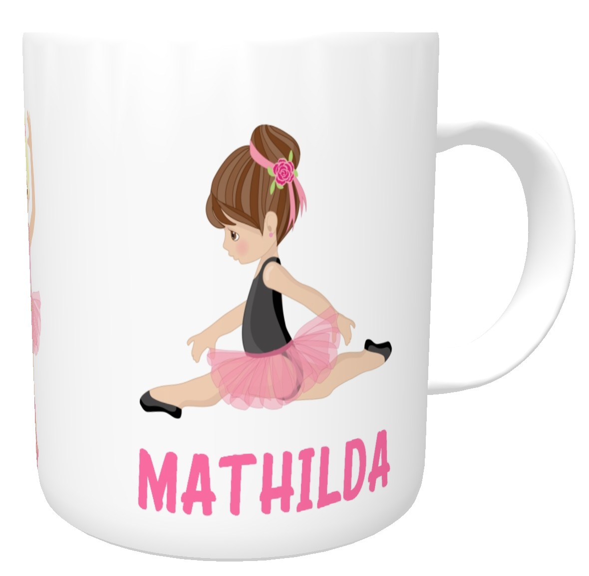 Kindergartentasse Ballerina Ballett mit Wunschname Kunststoff