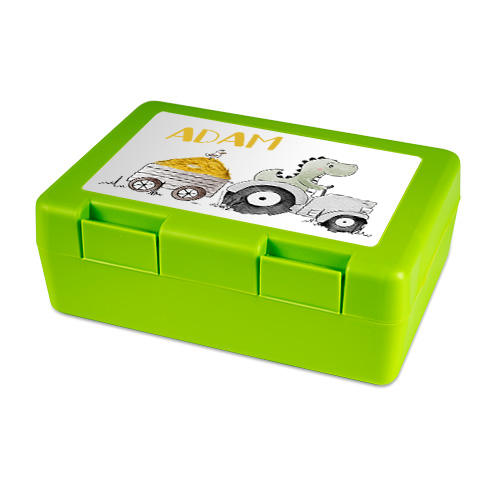 Brotdose Traktor Dino grün