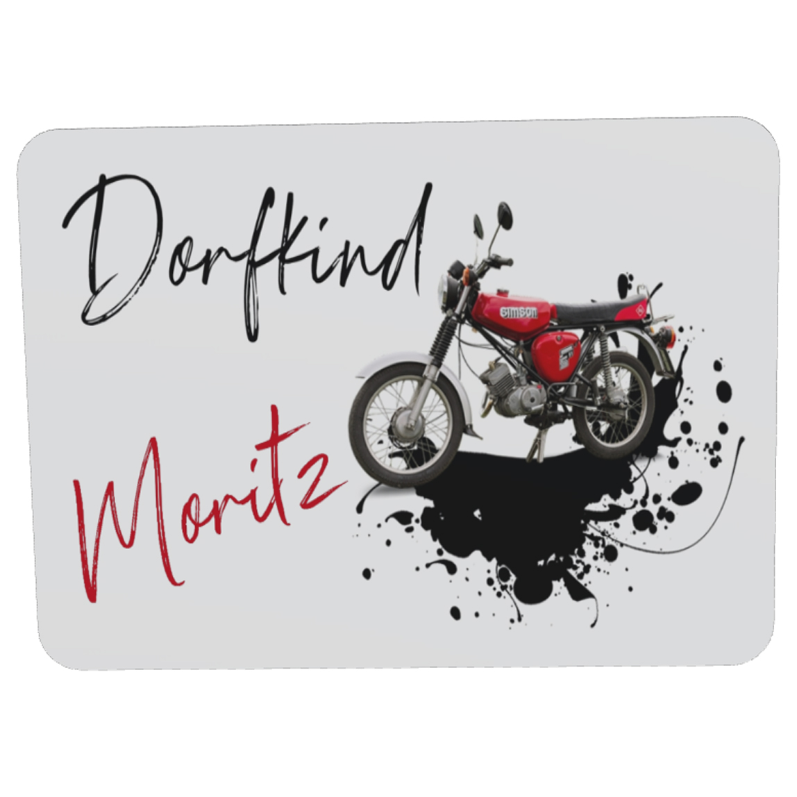 personalisiertes Simson Moped-Türschild rot