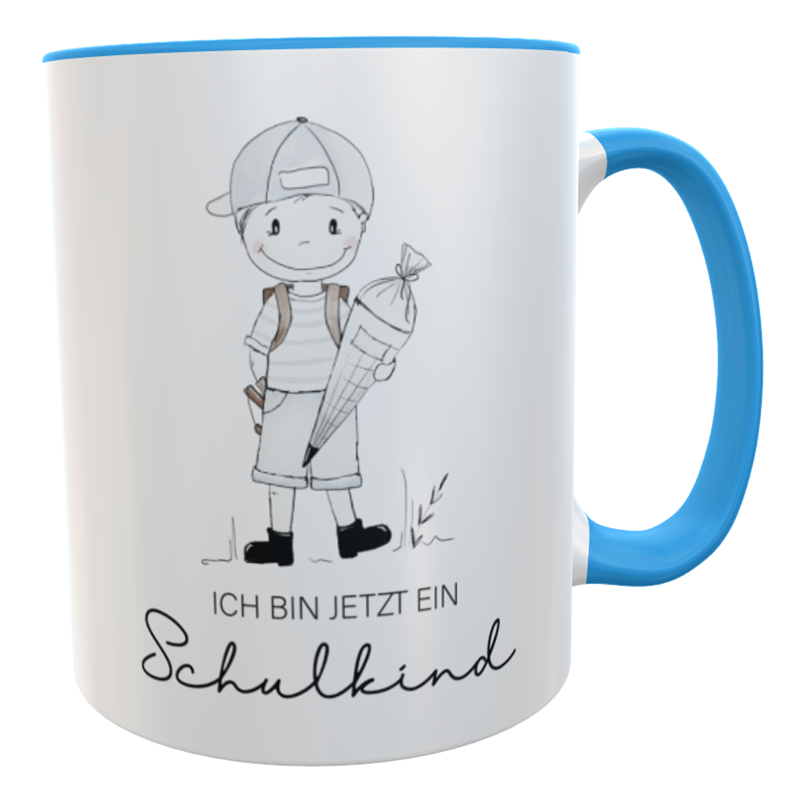 Schulkind-Tasse Junge mit Namen Schulkind 2026 Kindertasse Geschenk zur Einschulung