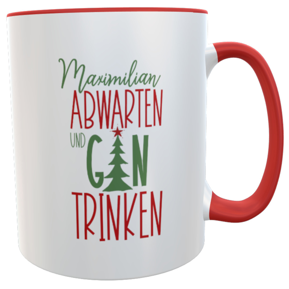 Tasse GlühGin abwarten mit Wunschname