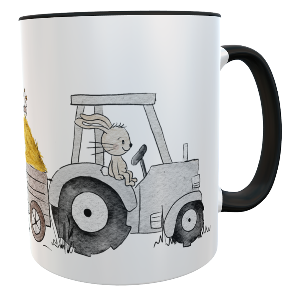 Kindertasse Traktor schwarz Spruch so wild... mit Namen