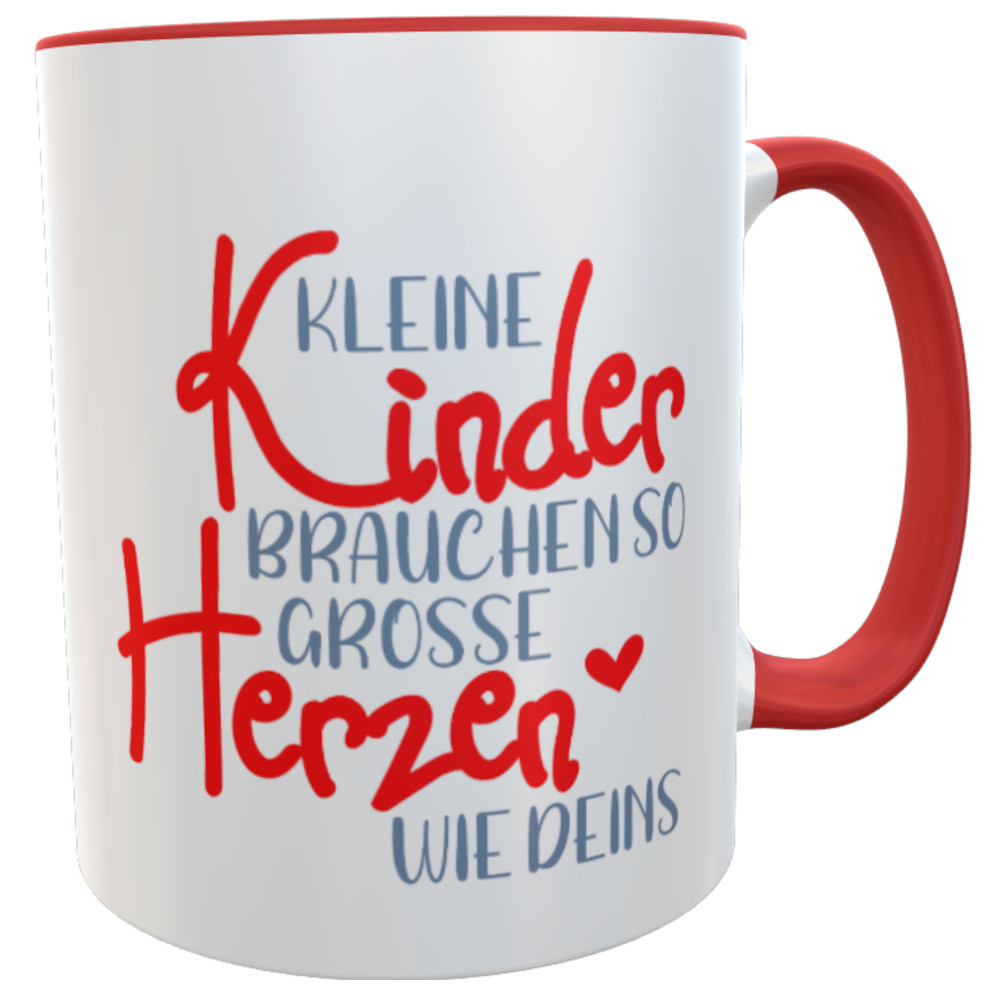 Tasse Tagesmutter Grundschullehrer Erzieherin danke rot