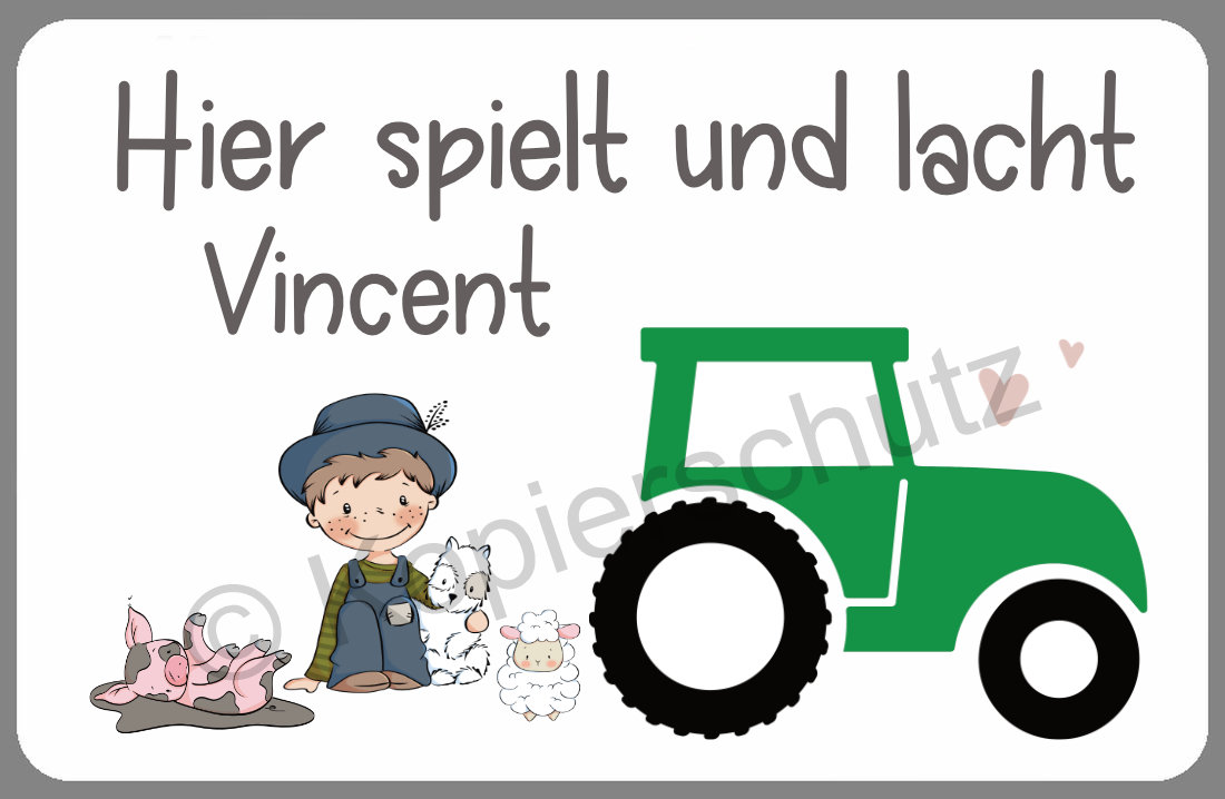 Türschild Bauernhof mit Wunschname