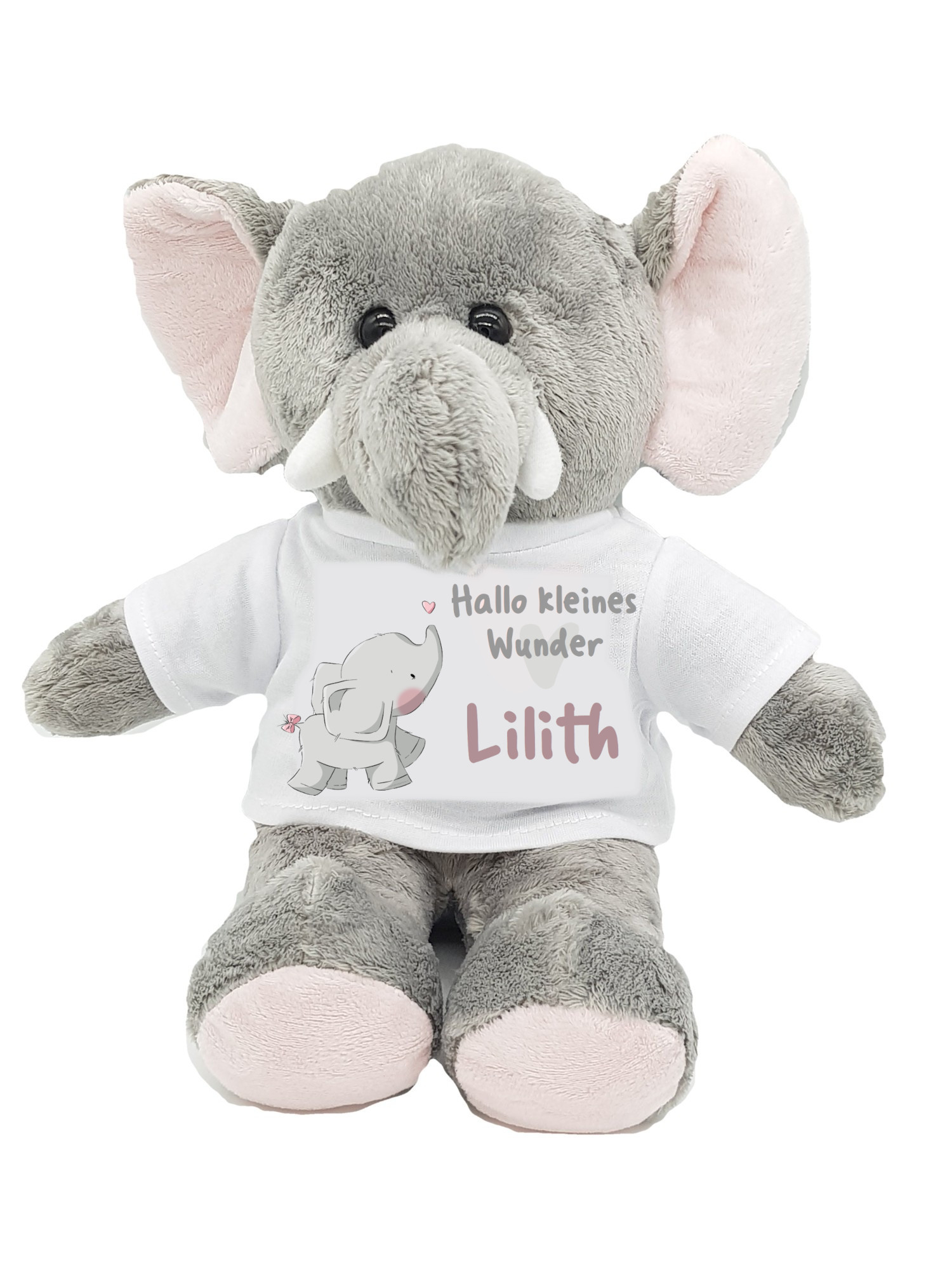 personalisierter Elefant zur Geburt Hallo kleines Wunder mit Wunschname