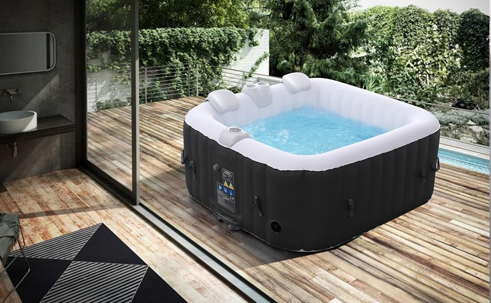 Arebos nadmuchiwane jacuzzi kwadratowe
