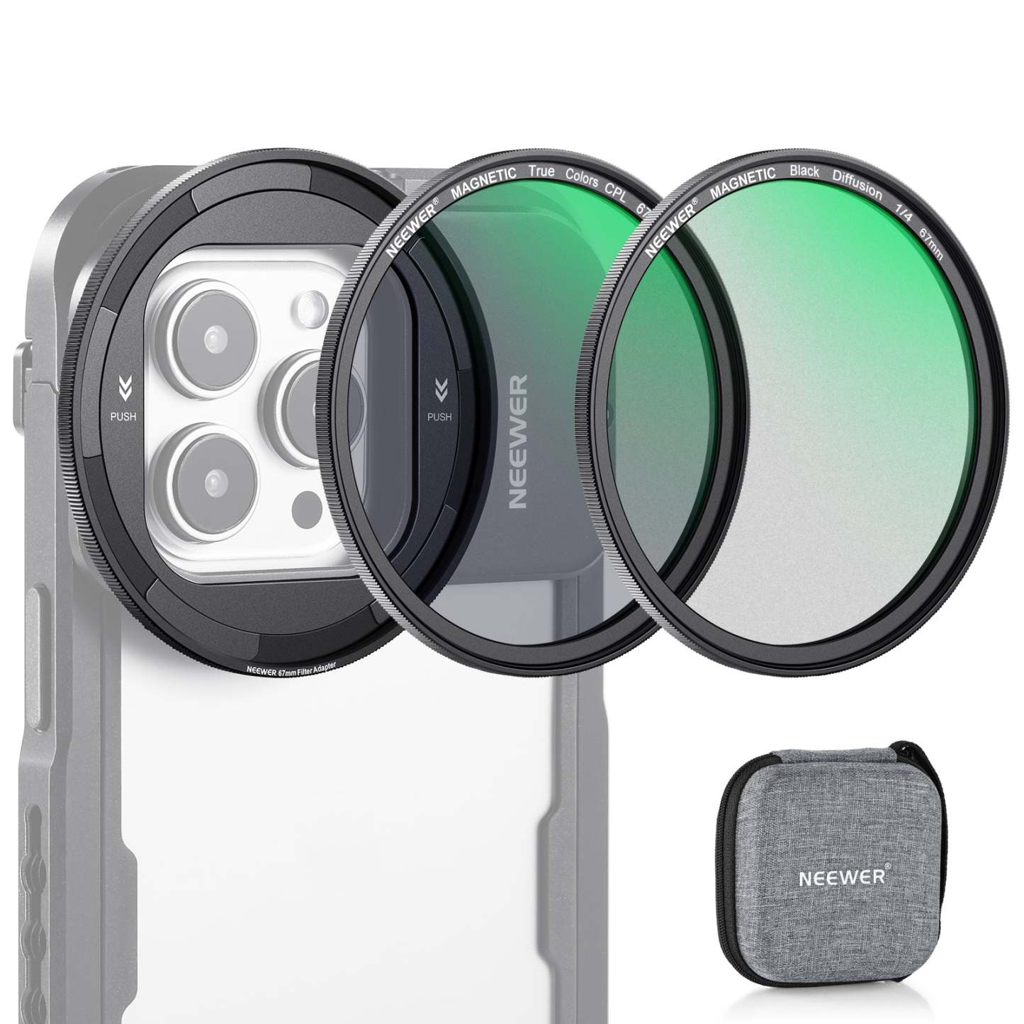 NEEWER NW SERIES S 67mm Magnetic Lens Filter Kit For PA023/PA024 Phone Cage
