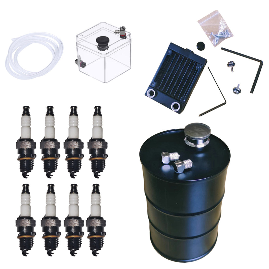 Starter Kit With Water-Cooling Radiator Tank Kits for Cison V8 Engine Model Kits