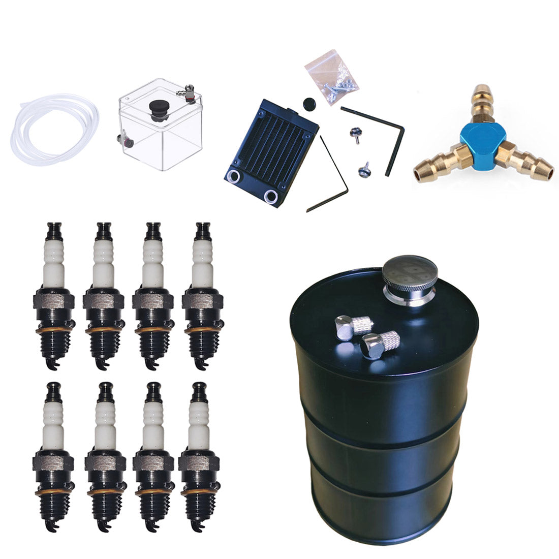 Starter Kit With Water-Cooling Radiator Tank Kits for Cison V8 Engine Model Kits
