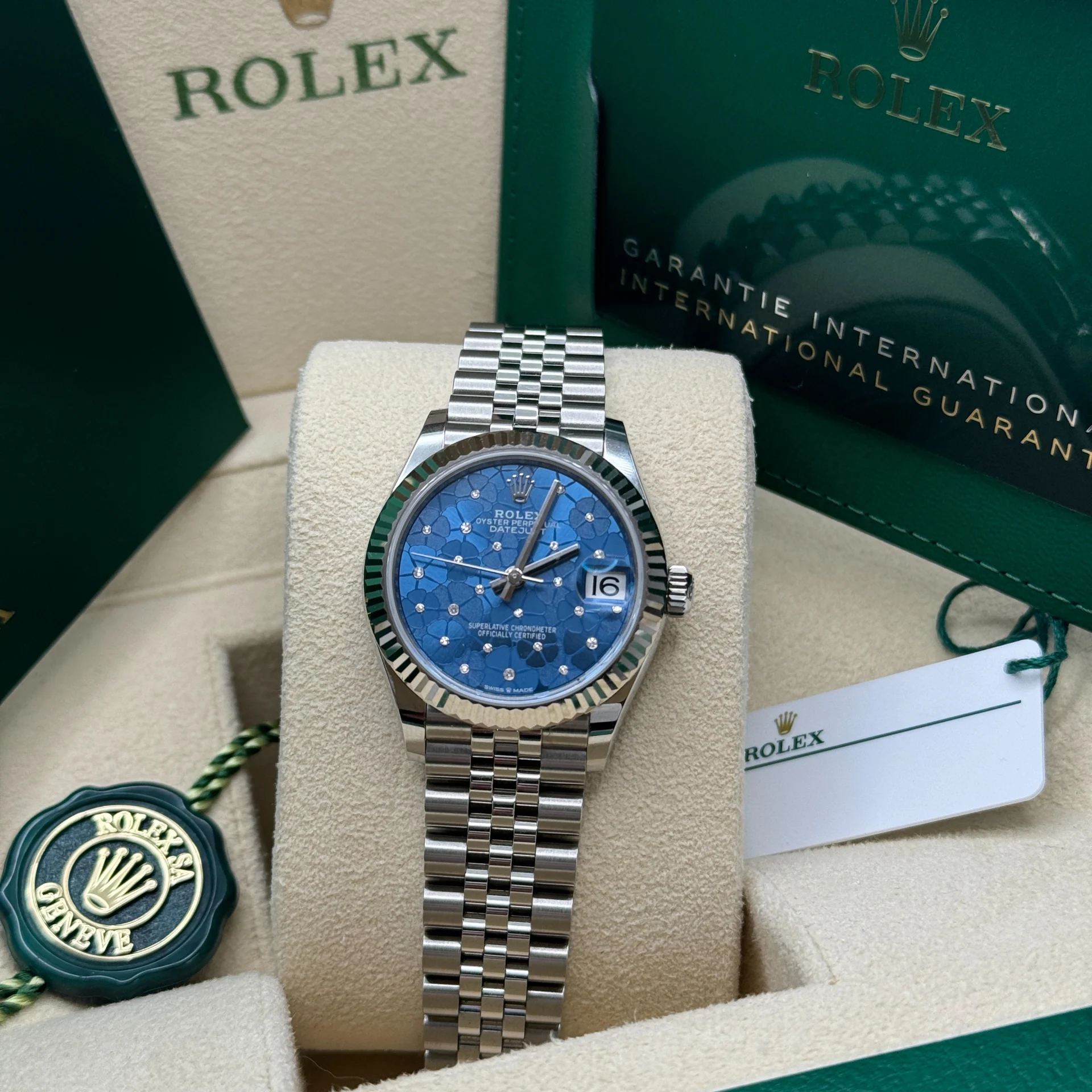 Rolex Datejust m278274-0035/0036 Azzurro blaues Zifferblatt Oyster Uhr