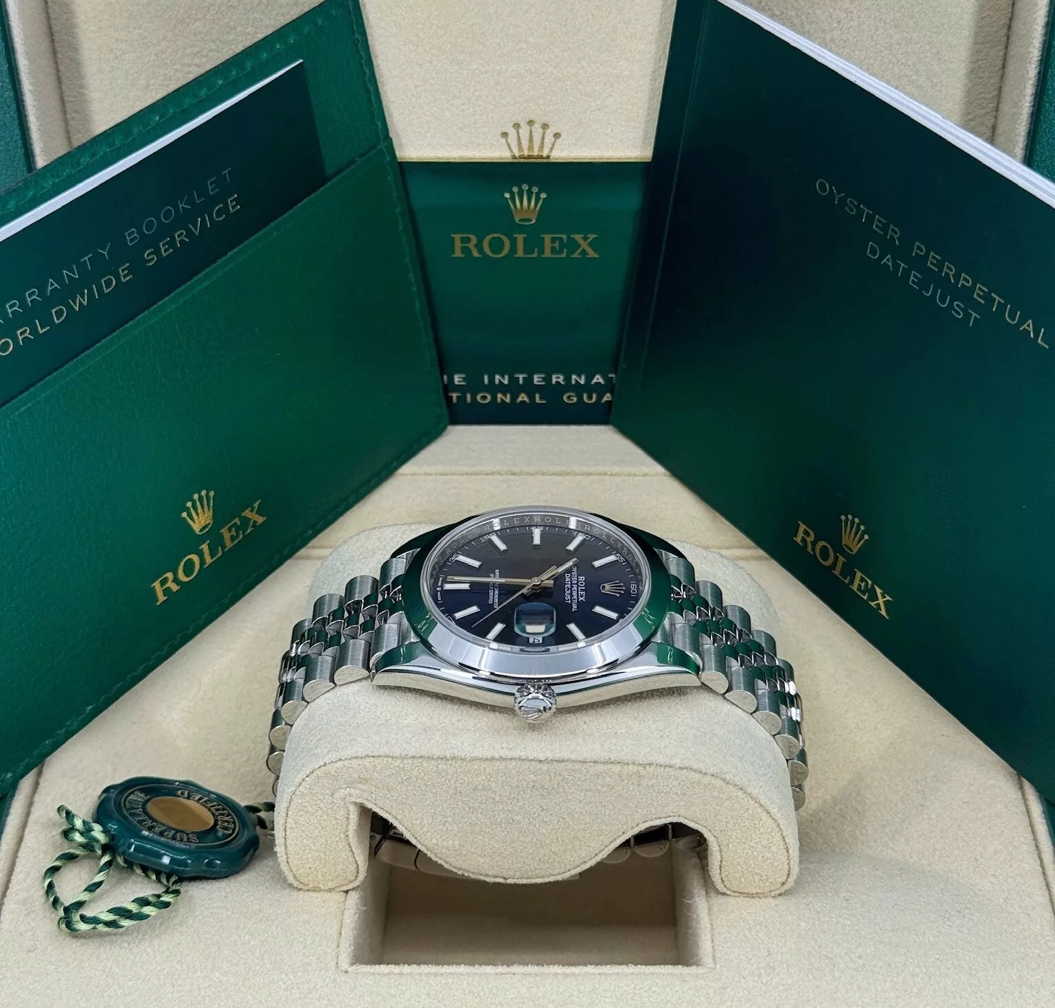 Rolex Datejust 41 mm 126300 Blau Index Jubilee Edelstahl Herrenuhr