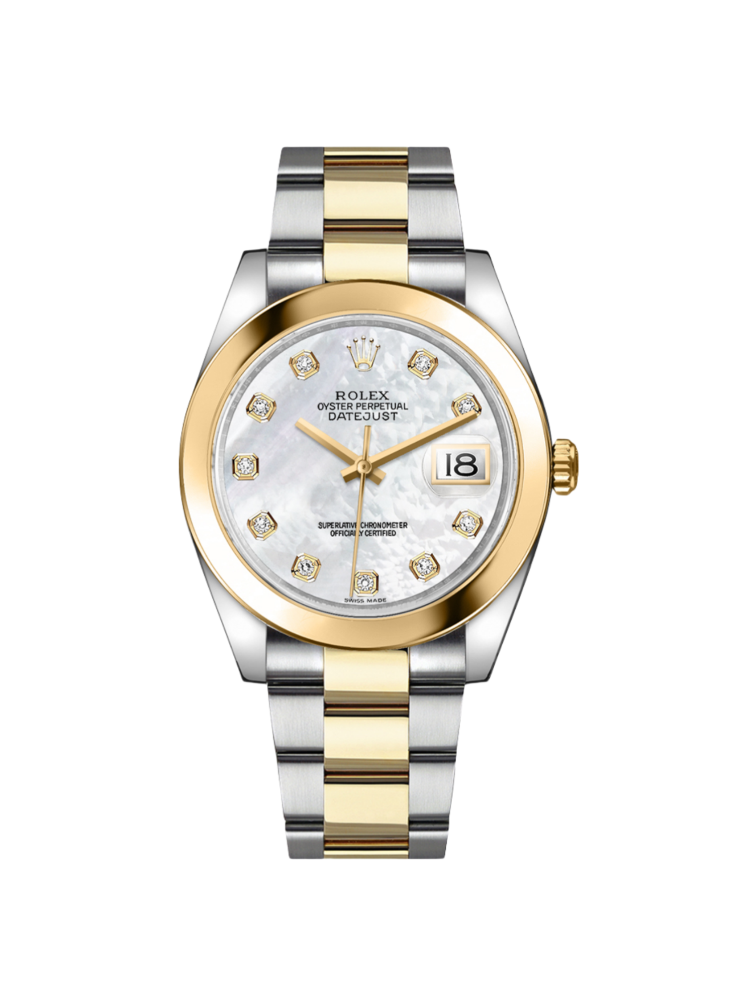 Rolex Datejust 41 mm 126303 Weiß Perlmutt Diamant Jubilee Edelstahl und Gelbgold