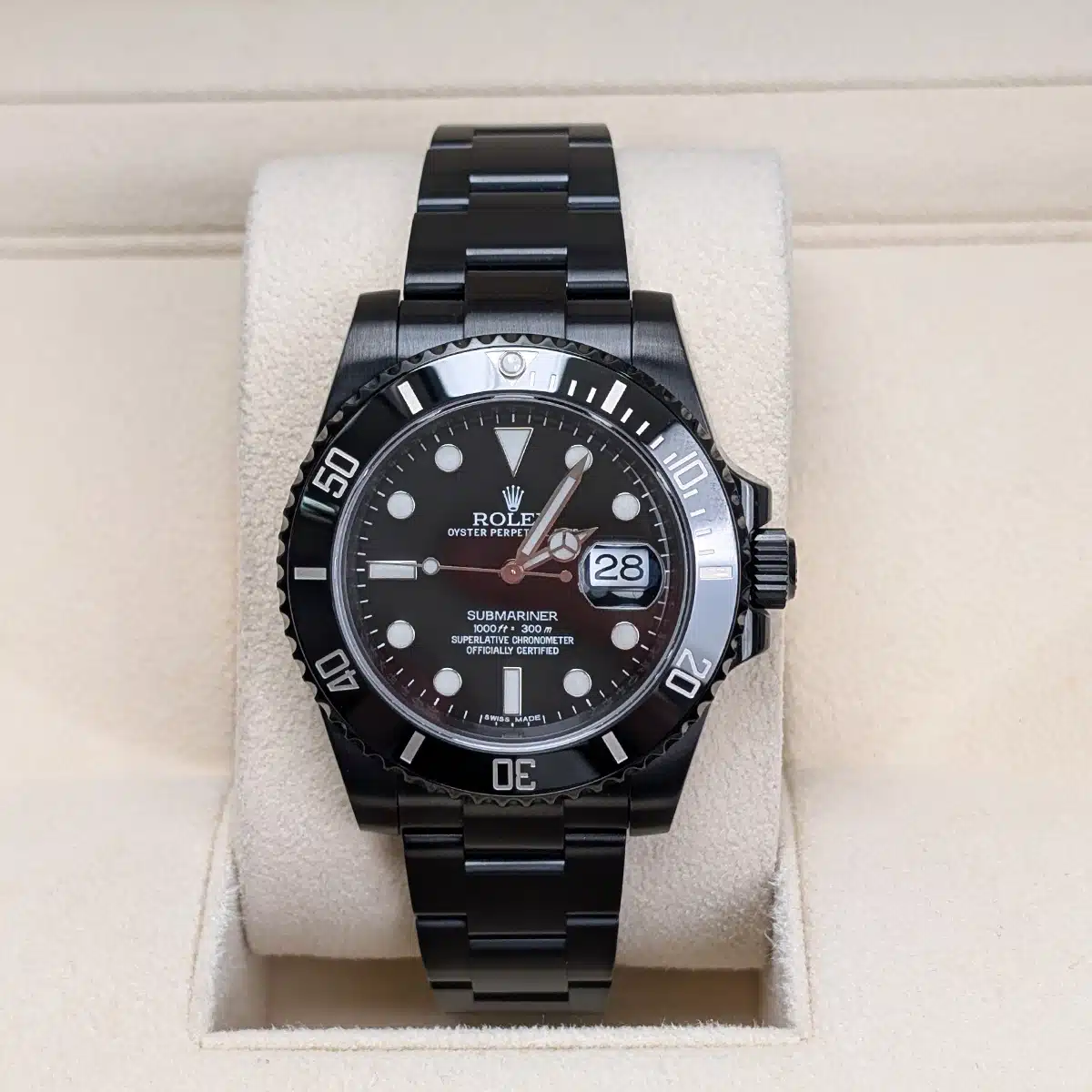 Rolex Submariner 40mm 116610LN Schwarzes Zifferblatt, schwarzes PVD-beschichtetes Oyster-Armband