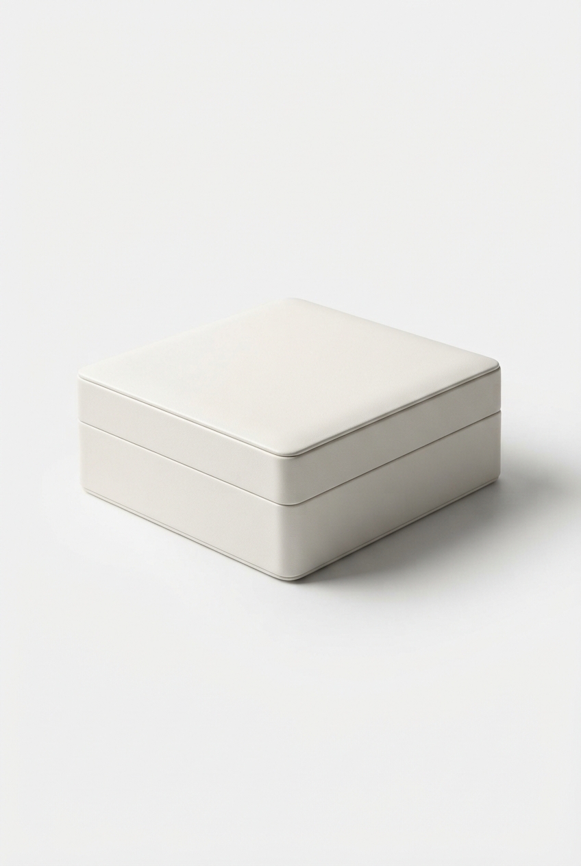 Minimalist ivory jewelry organizer box with velvet lining